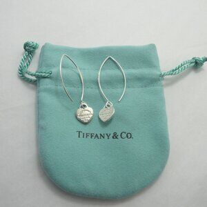 NEW Mini Heart Hook Earrings Return to Tiffany & Co Solid 925 Sterling Silver